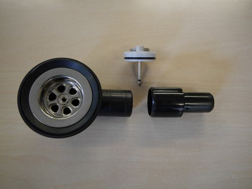 Wasserablauf mit Stöpsel (33 mm) und Adapter (19 mm)